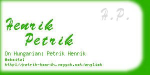 henrik petrik business card